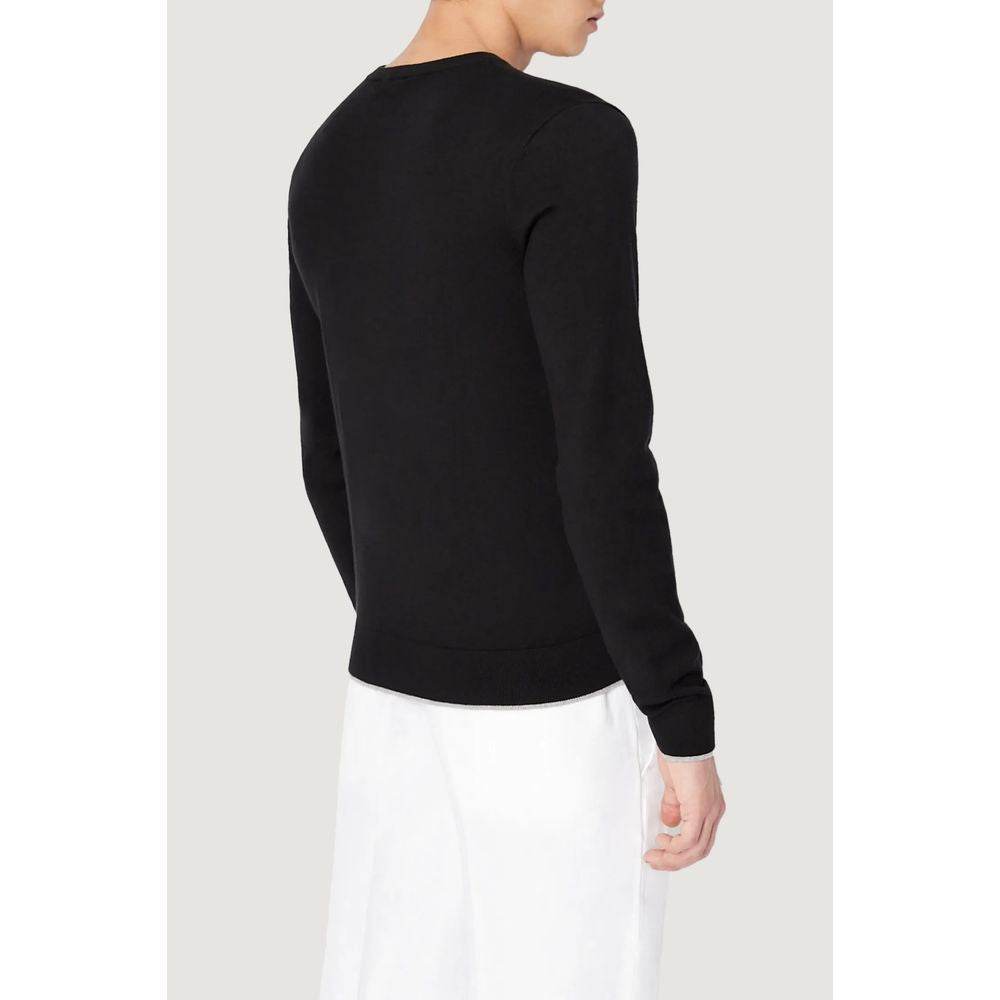 Armani Exchange Black Cotton T-Shirt - Hilstor