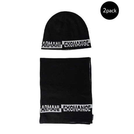 Armani Exchange Black Acrylic Scarf - Hilstor