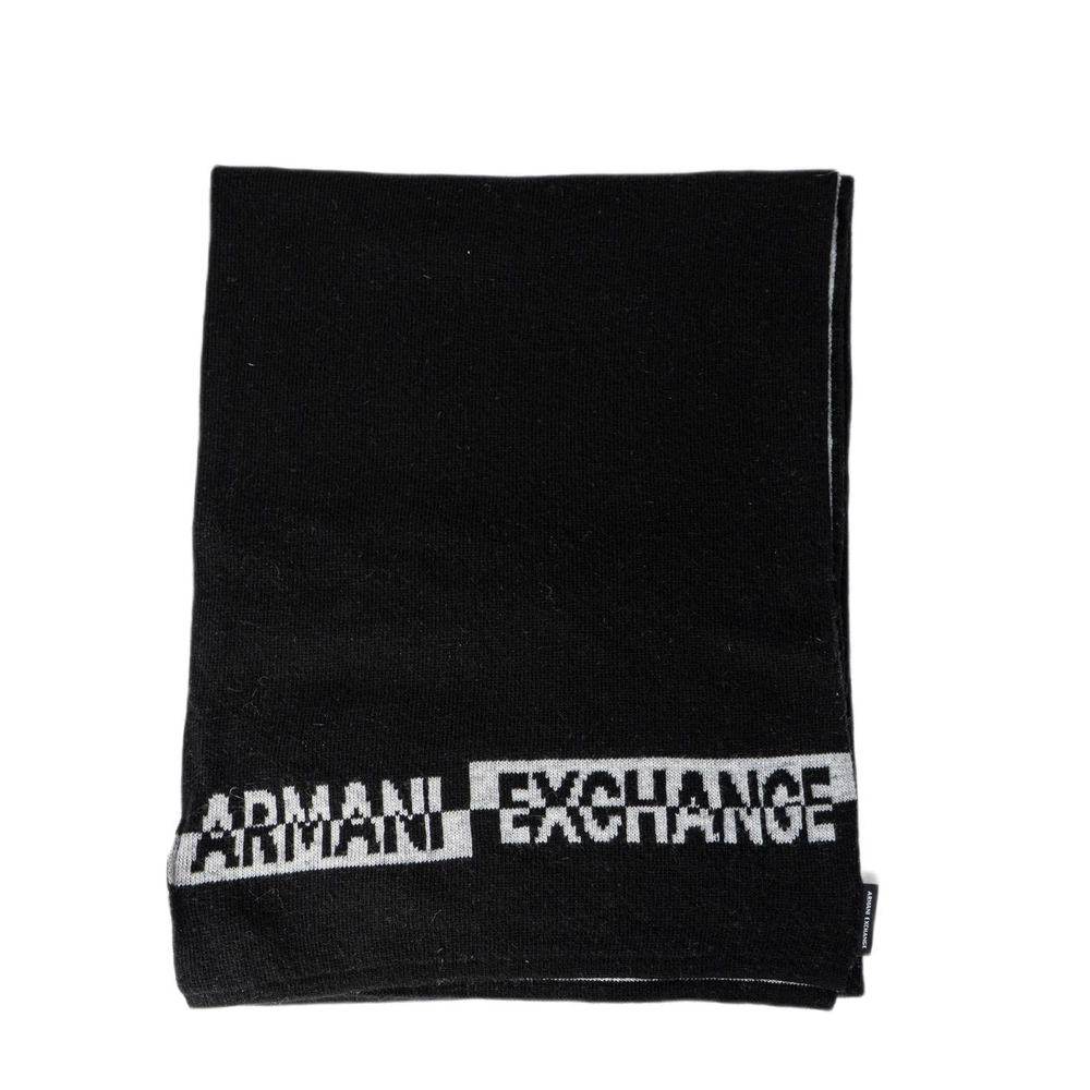 Armani Exchange Black Acrylic Scarf - Hilstor