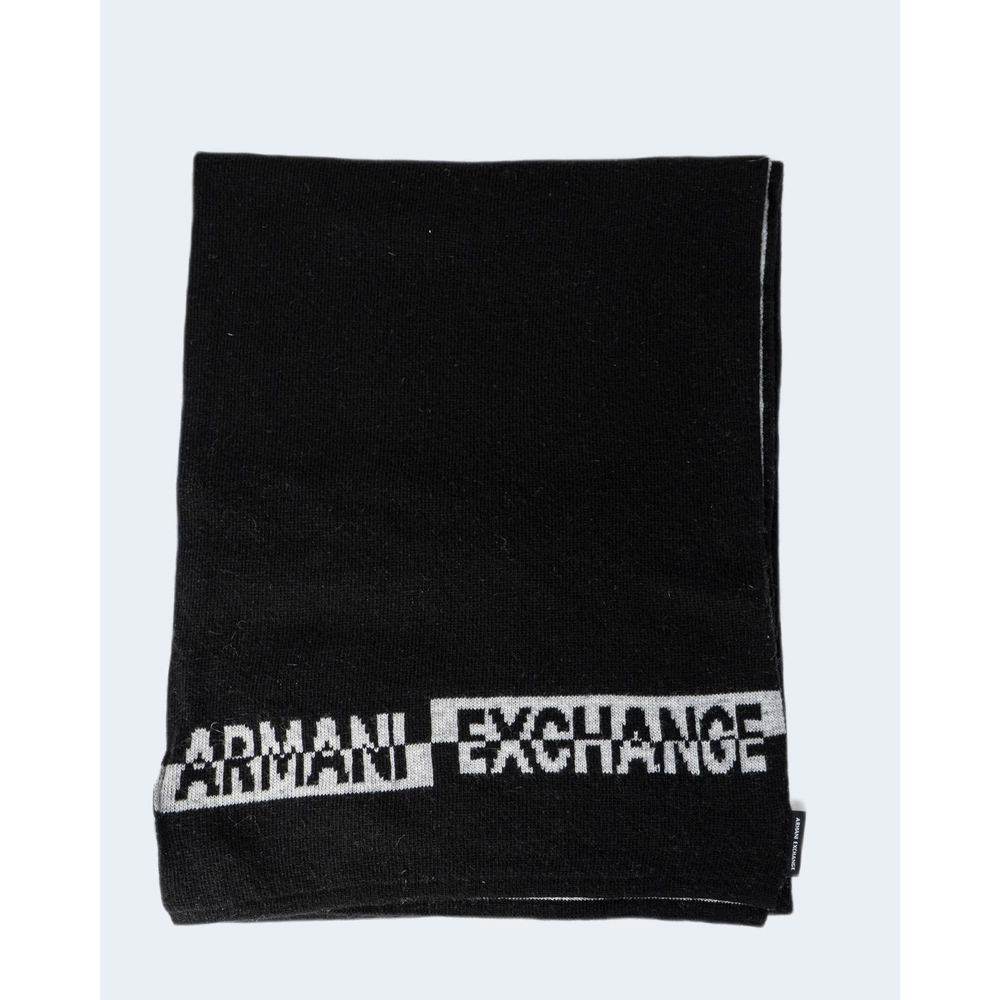 Armani Exchange Black Acrylic Scarf - Hilstor
