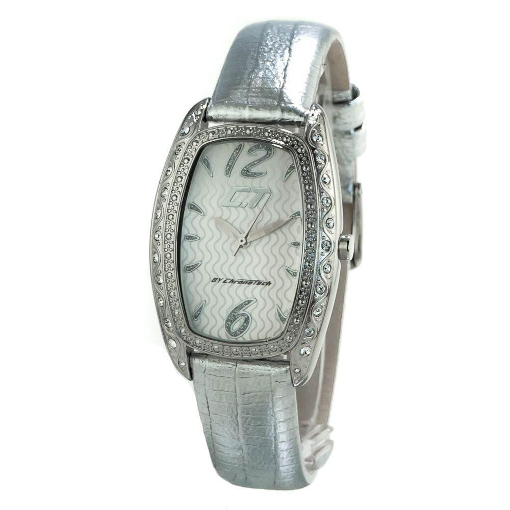 Chronotech Silver Leather Watch - Hilstor
