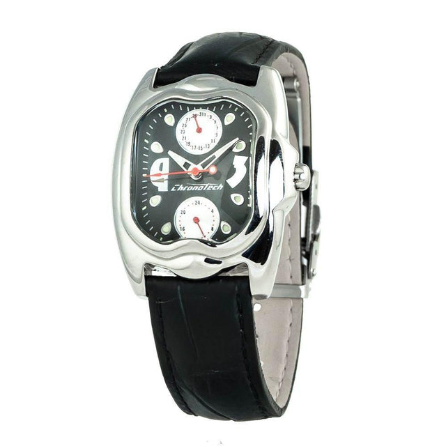 Chronotech Black Leather Watch - Hilstor