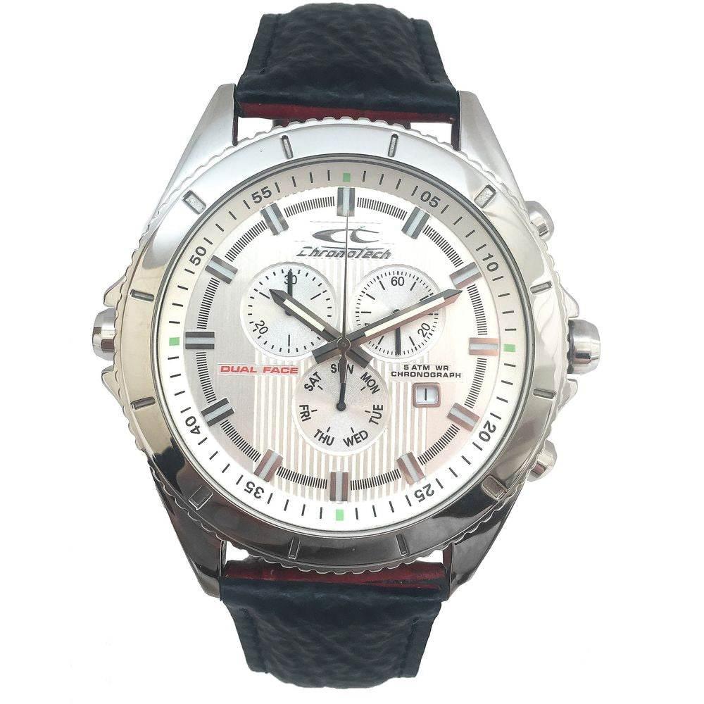 Chronotech Black Leather Watch - Hilstor