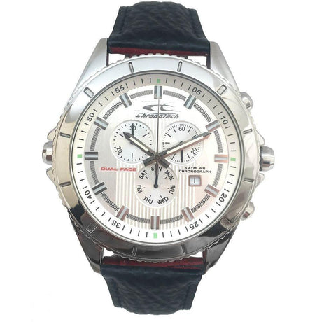 Chronotech Black Leather Watch - Hilstor