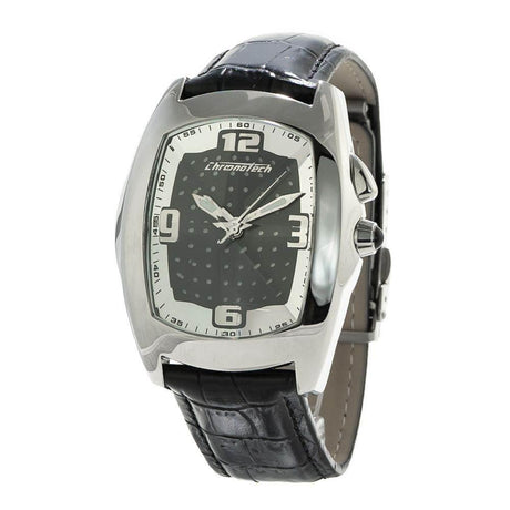 Chronotech Black Leather Watch - Hilstor
