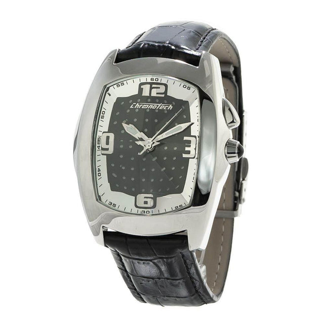 Chronotech Black Leather Watch - Hilstor