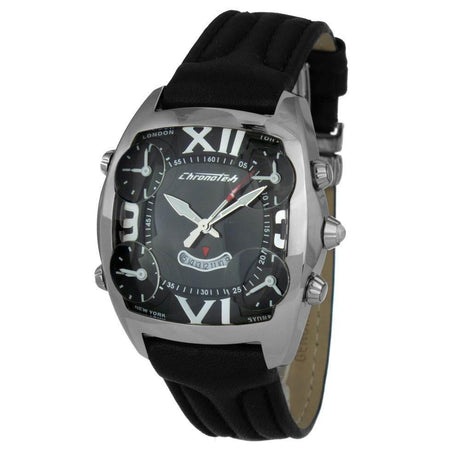 Chronotech Black Leather Watch - Hilstor