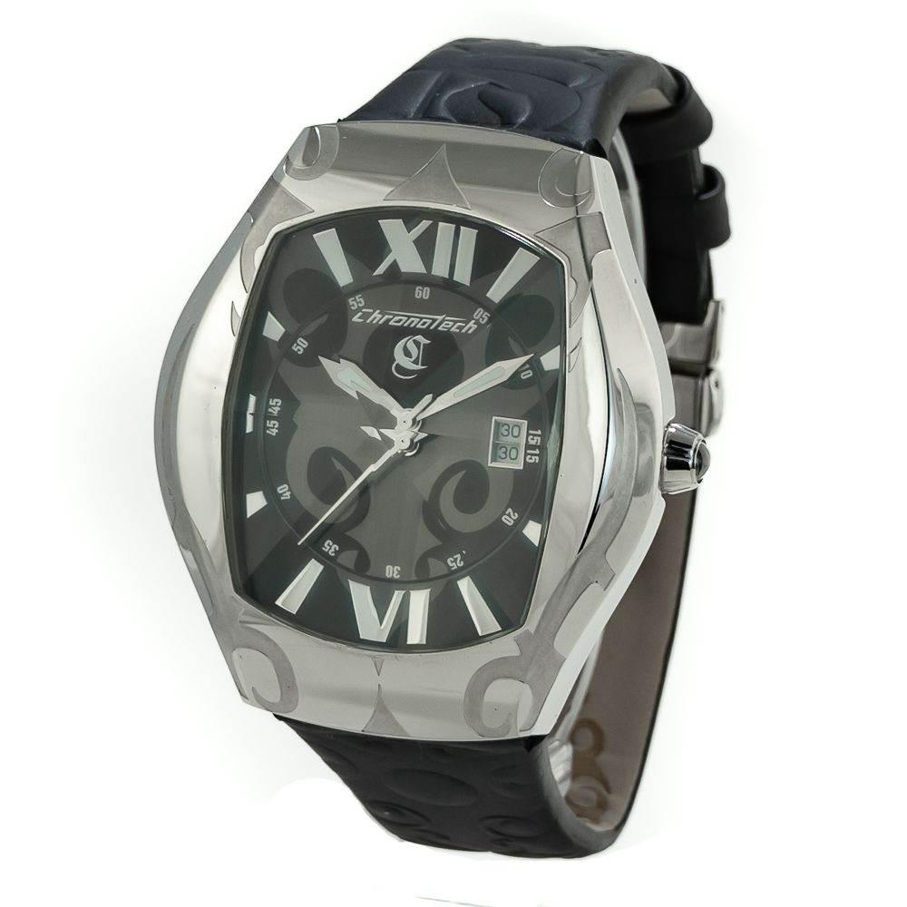 Chronotech Black Leather Watch - Hilstor