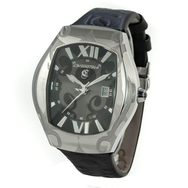 Chronotech Black Leather Watch - Hilstor