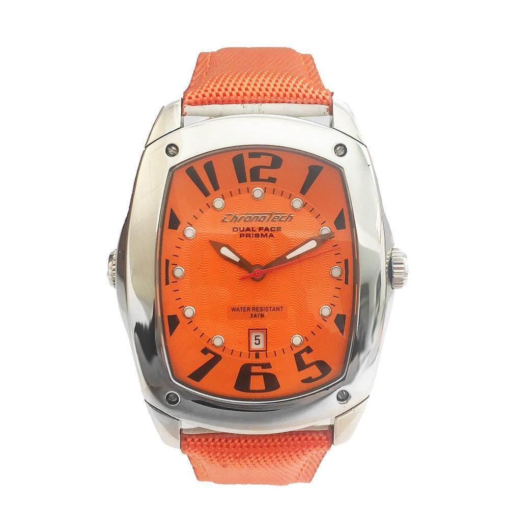Chronotech Orange Leather Watch - Hilstor