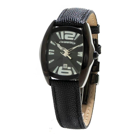 Chronotech Black Leather Watch - Hilstor