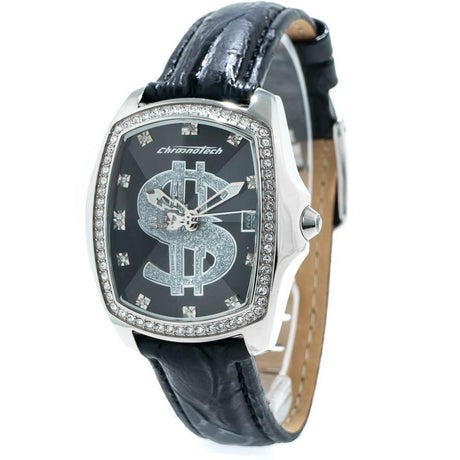 Chronotech Black Leather Watch - Hilstor