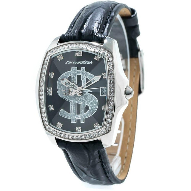 Chronotech Black Leather Watch - Hilstor