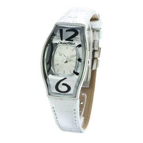 Chronotech Silver Leather Watch - Hilstor