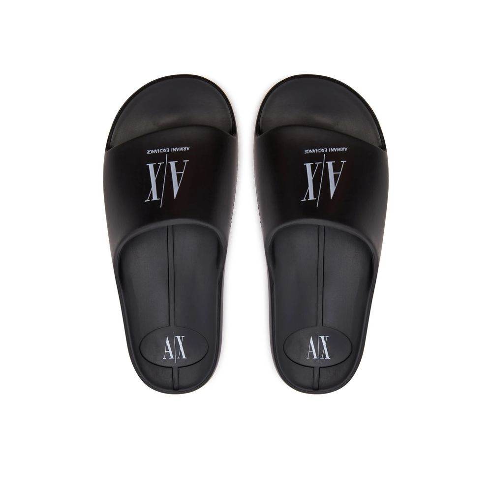 Armani Exchange Black And White Polyethylene Sandal - Hilstor