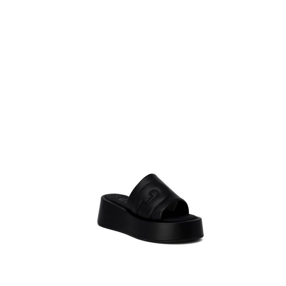 Furla Black Leather Sandal - Hilstor