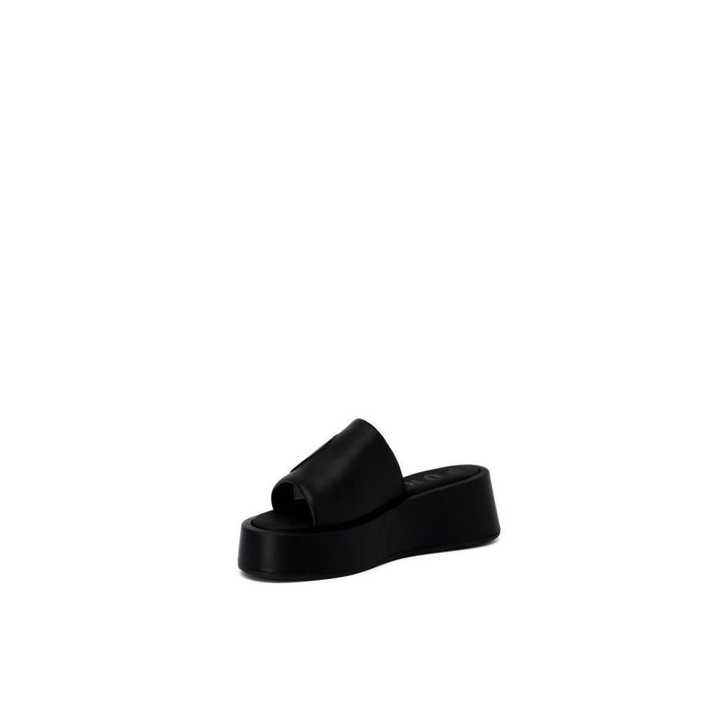 Furla Black Leather Sandal - Hilstor