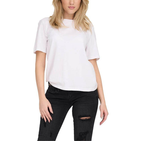 Only White Cotton Tops & T-Shirt - Hilstor