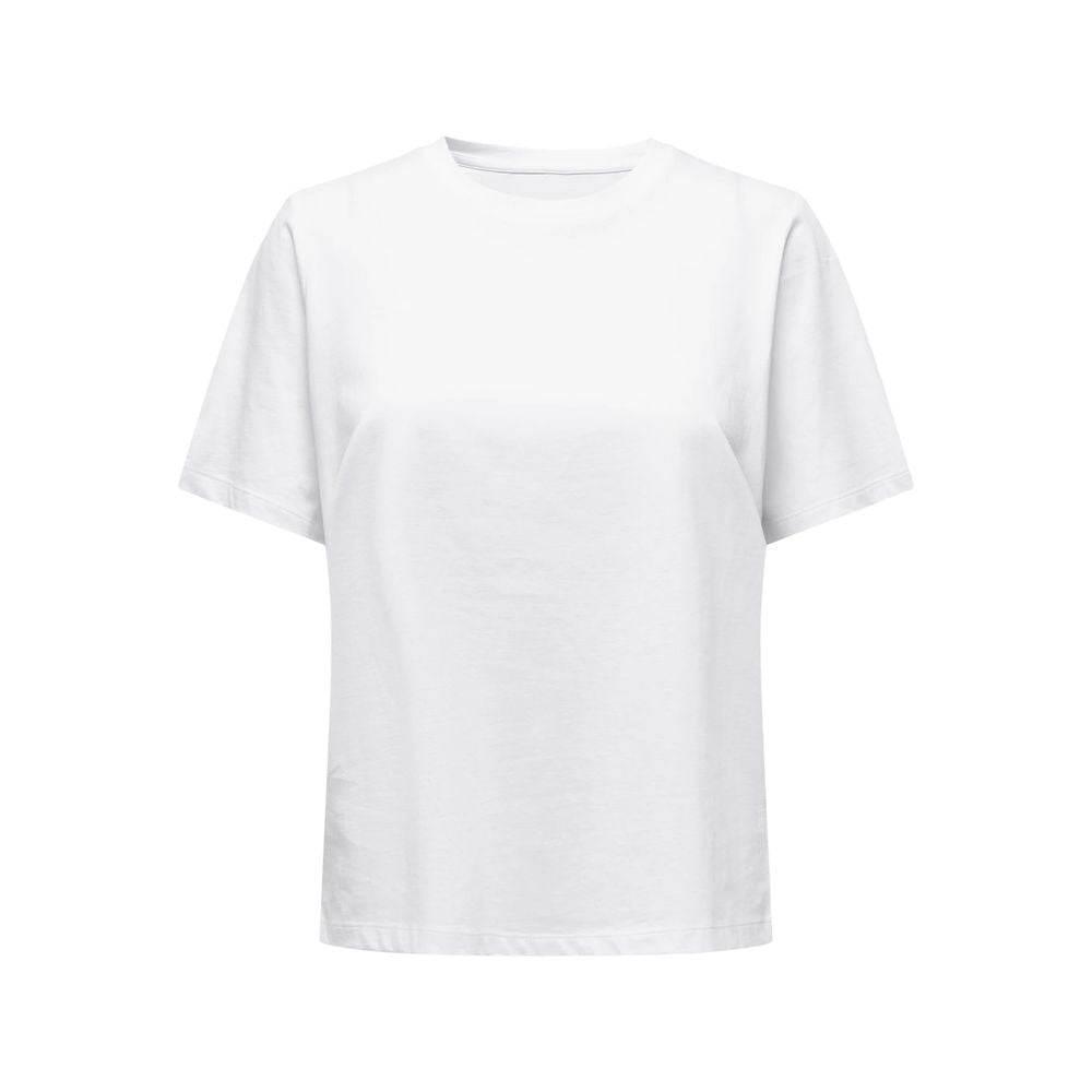 Only White Cotton Tops & T-Shirt - Hilstor