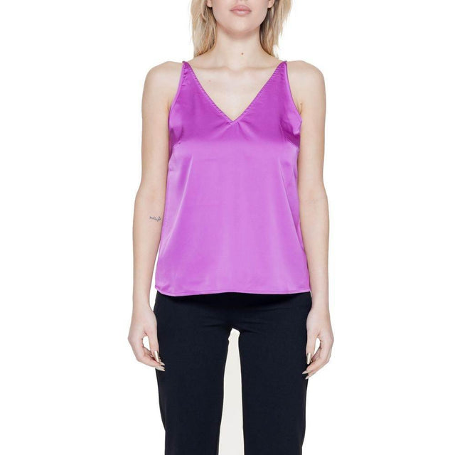 Vila Clothes Pink Polyester Top - Hilstor