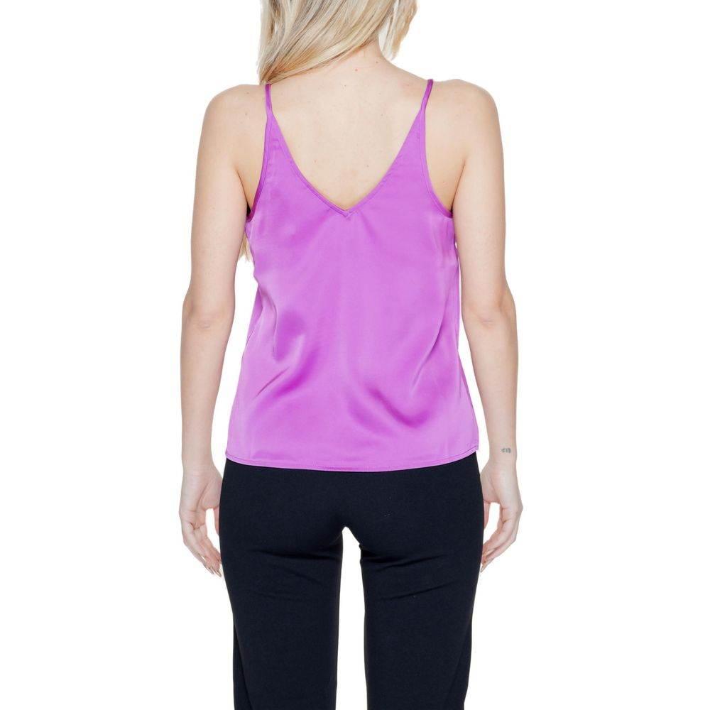 Vila Clothes Pink Polyester Top - Hilstor