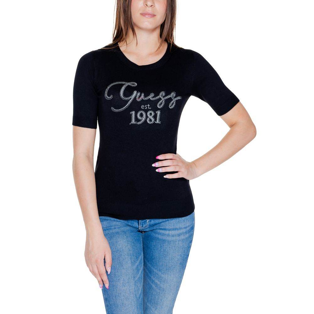 Guess Black Viscose Tops & T-Shirt - Hilstor