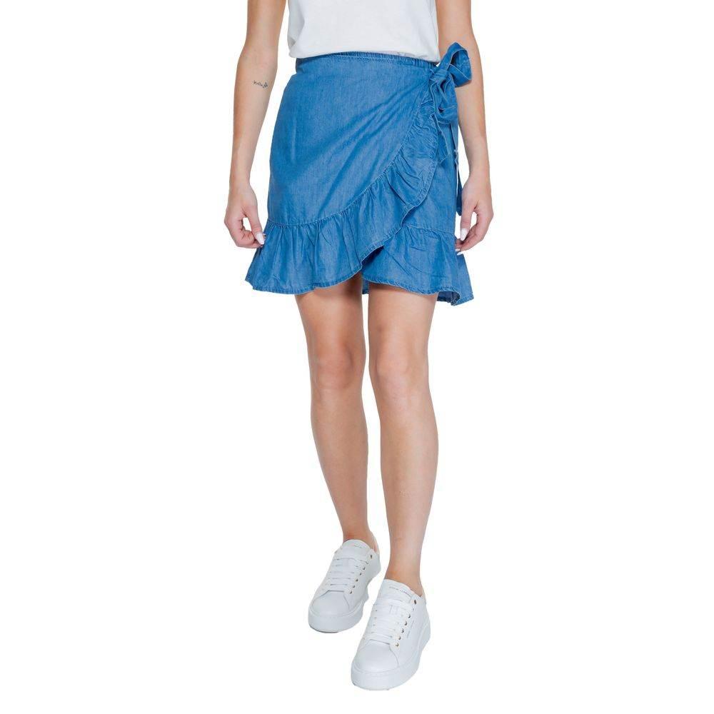 Only Light Blue Cotton Skirt - Hilstor