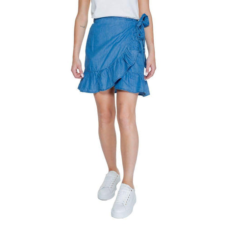 Only Light Blue Cotton Skirt - Hilstor