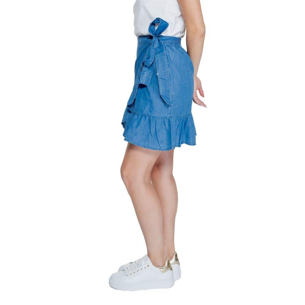 Only Light Blue Cotton Skirt - Hilstor