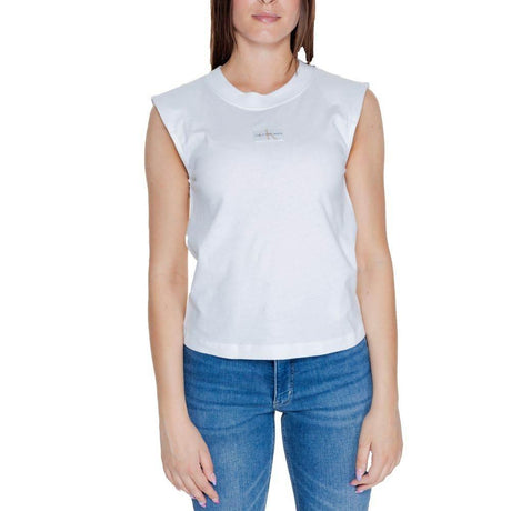 Calvin Klein Jeans White Cotton T-Shirt - Hilstor