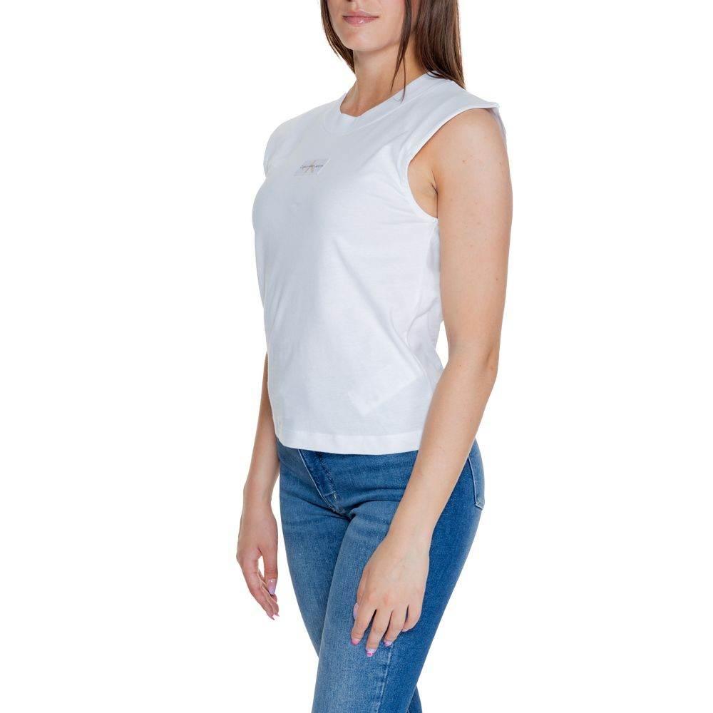 Calvin Klein Jeans White Cotton T-Shirt - Hilstor