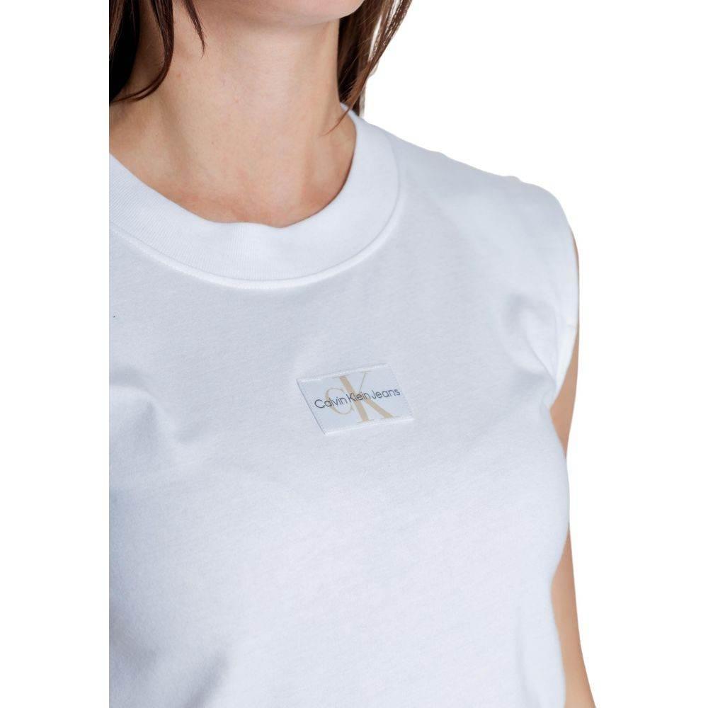 Calvin Klein Jeans White Cotton T-Shirt - Hilstor