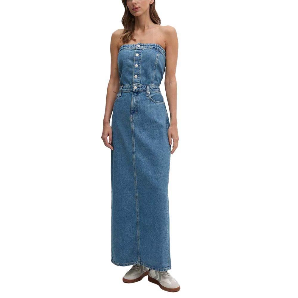 Calvin Klein Jeans Blue Cotton Dress - Hilstor