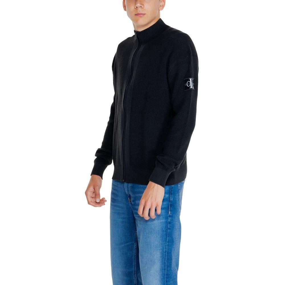 Calvin Klein Jeans Black Recycled Cotton Cardigan - Hilstor
