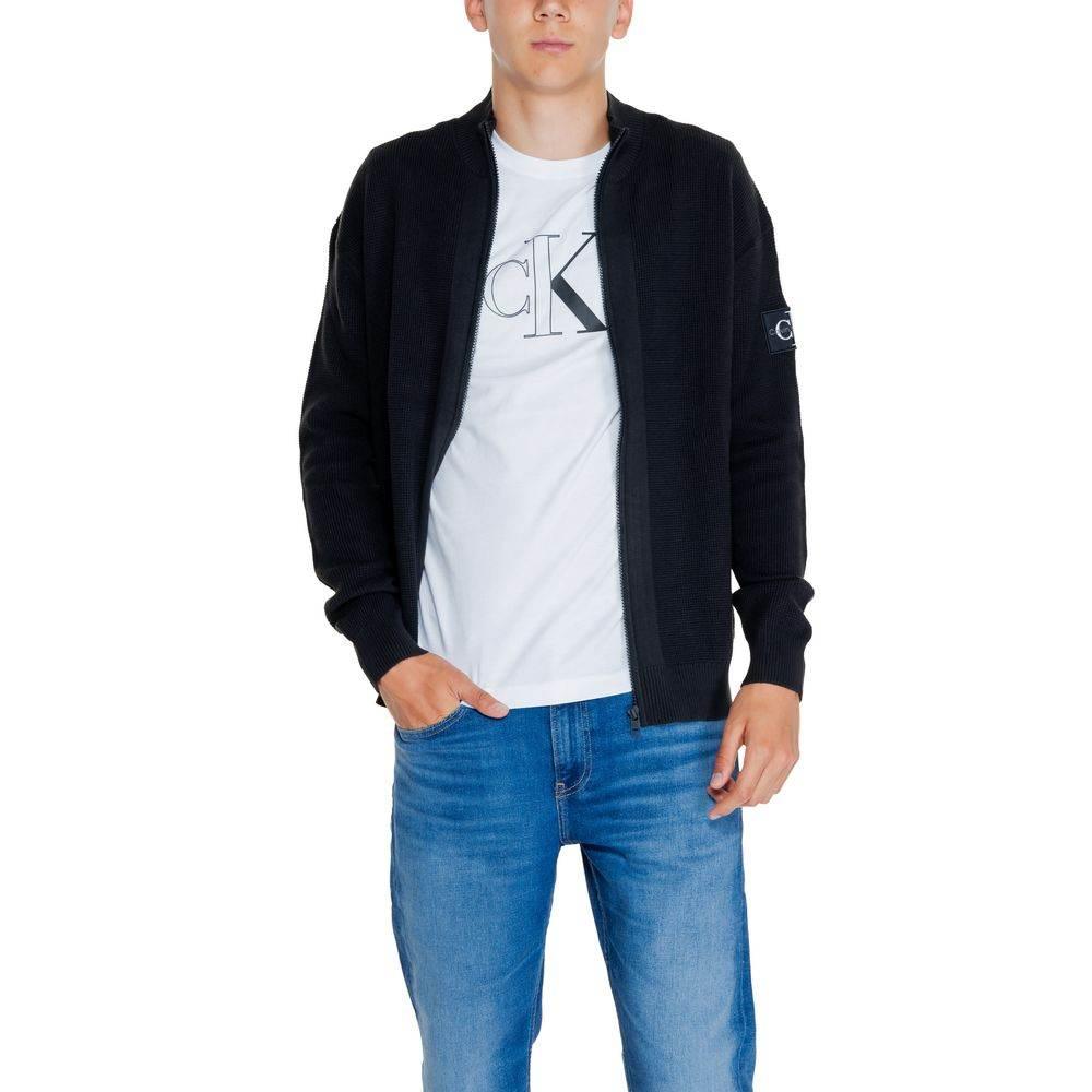 Calvin Klein Jeans Black Recycled Cotton Cardigan - Hilstor
