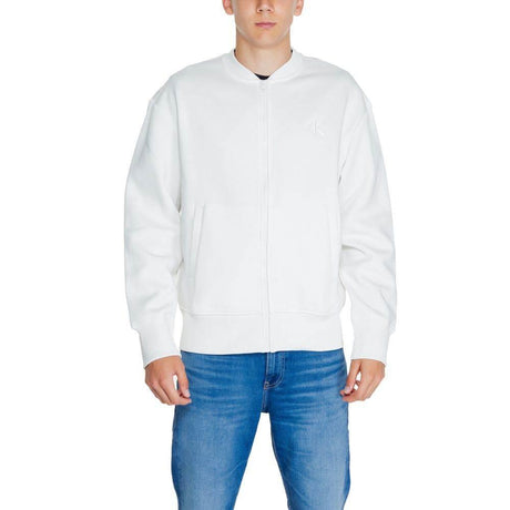 Calvin Klein Jeans White Recycled Cotton Sweatshirt - Hilstor