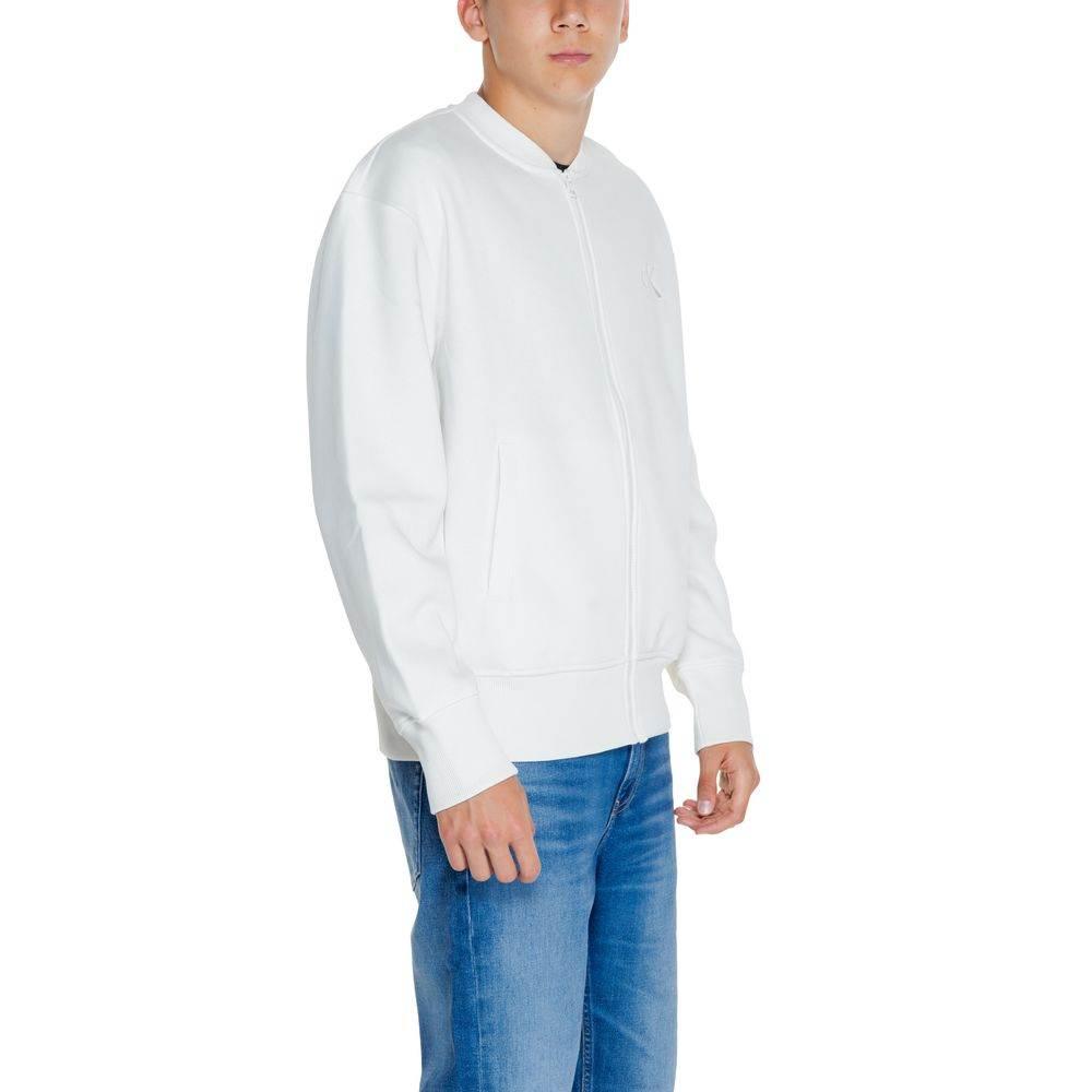 Calvin Klein Jeans White Recycled Cotton Sweatshirt - Hilstor