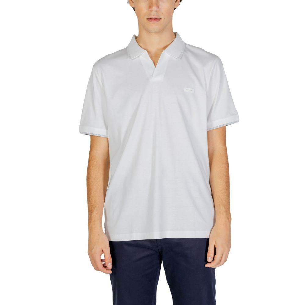 Calvin Klein Jeans White Cotton Polo Shirt - Hilstor
