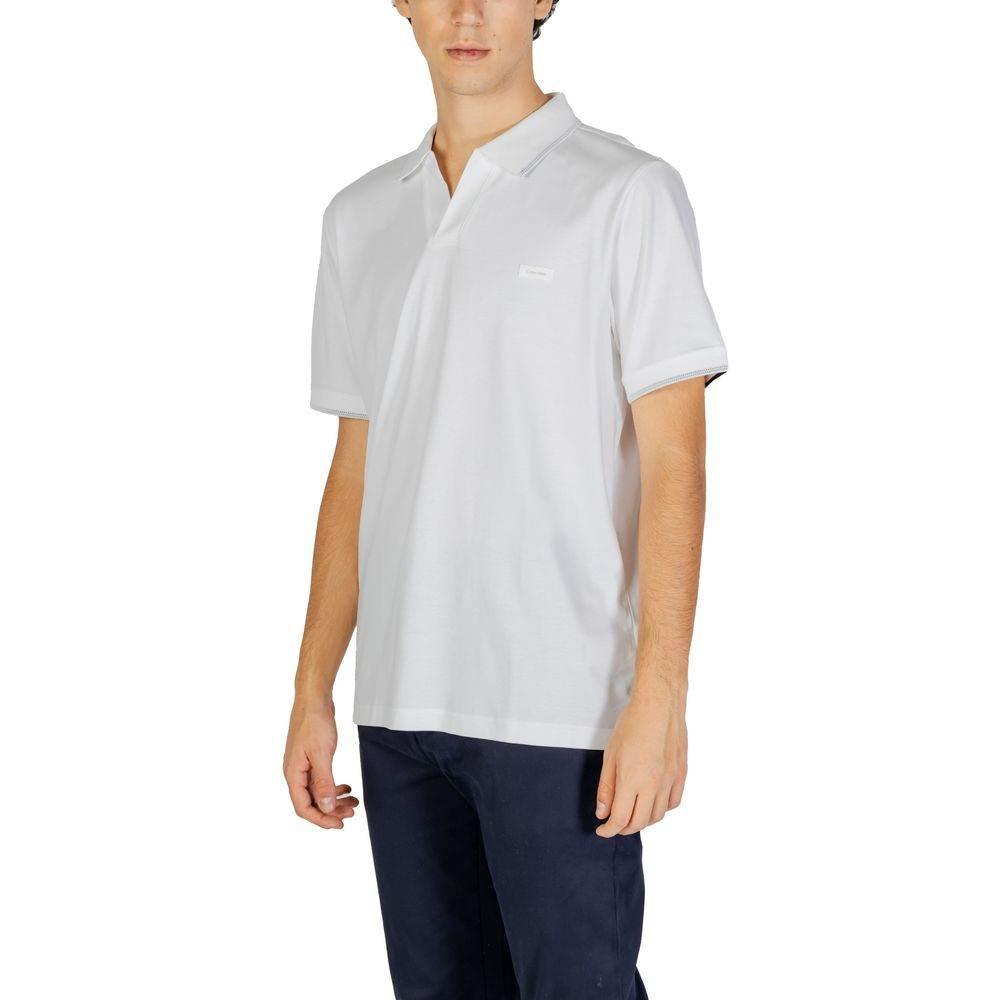 Calvin Klein Jeans White Cotton Polo Shirt - Hilstor