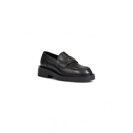 Tommy Hilfiger Black Leather Flat Shoe - Hilstor