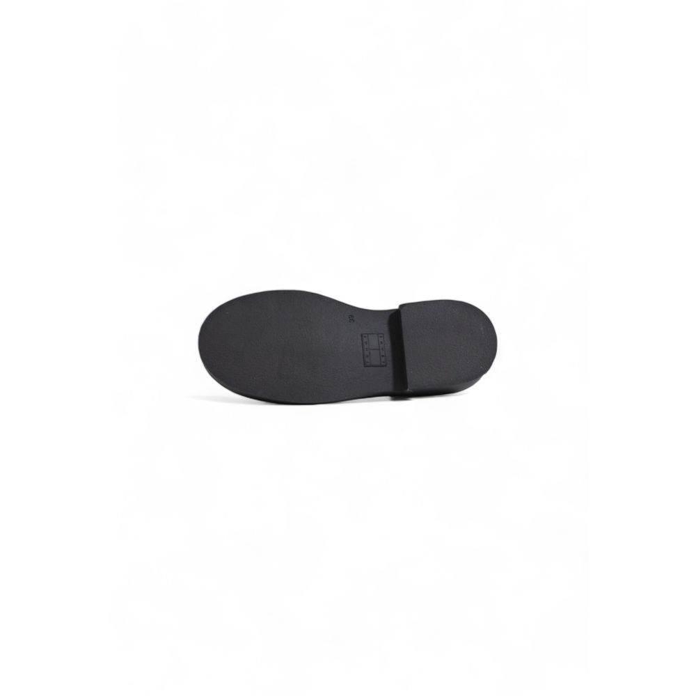 Tommy Hilfiger Black Leather Flat Shoe - Hilstor