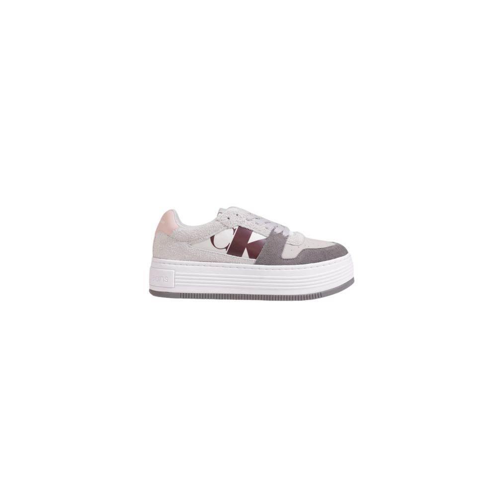 Calvin Klein Jeans Gray Leather Sneaker - Hilstor