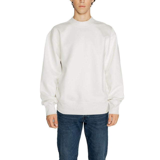 Calvin Klein Jeans White Recycled Cotton Sweatshirt - Hilstor