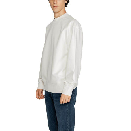 Calvin Klein Jeans White Recycled Cotton Sweatshirt - Hilstor
