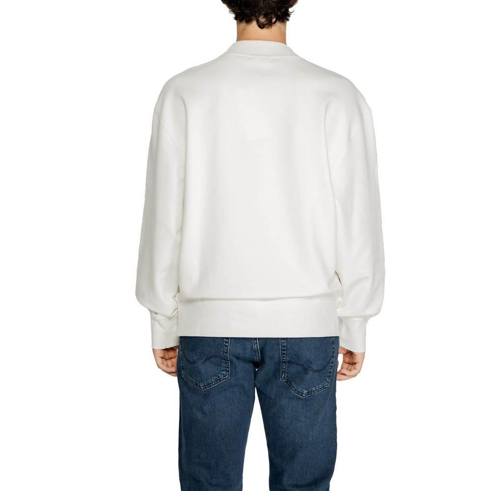Calvin Klein Jeans White Recycled Cotton Sweatshirt - Hilstor