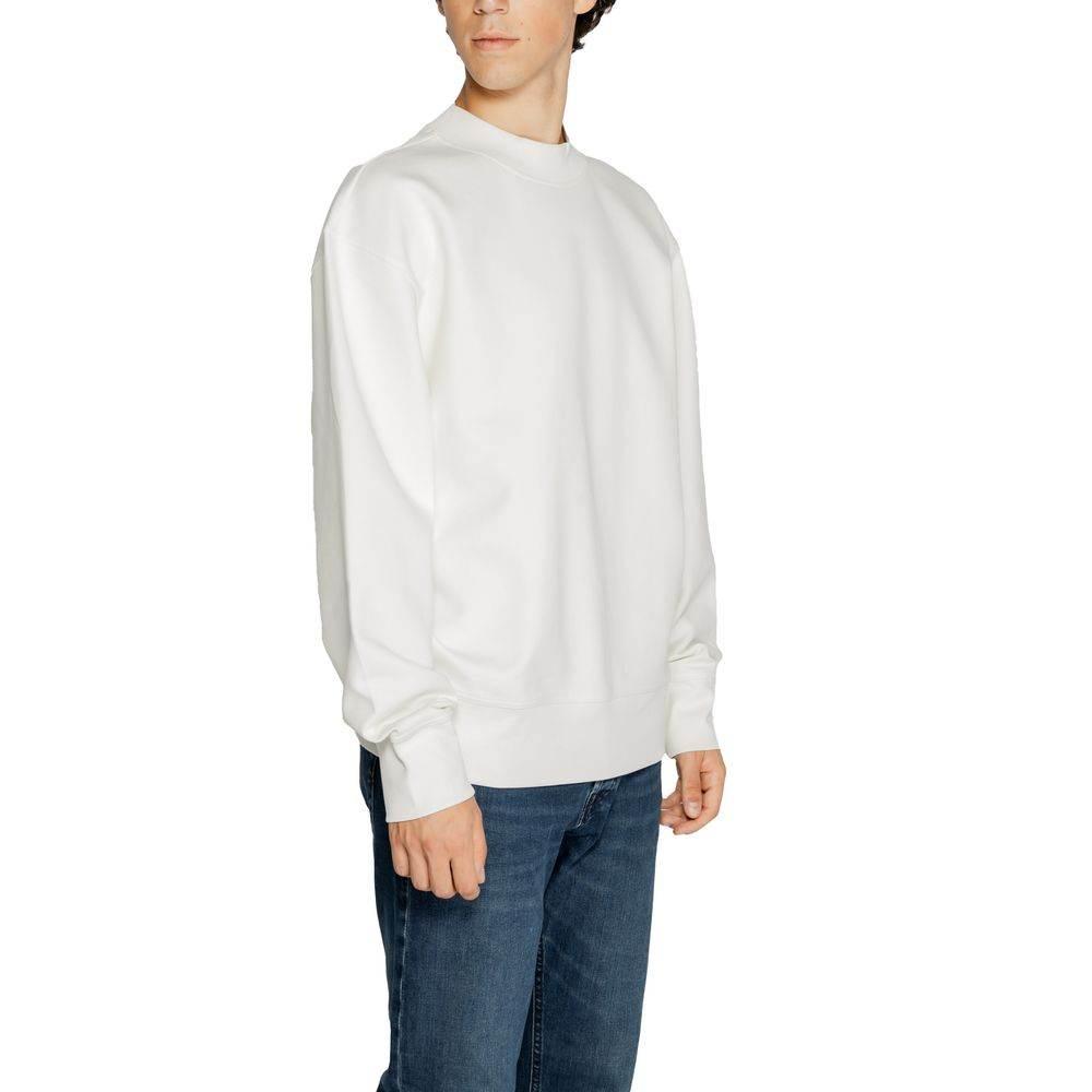 Calvin Klein Jeans White Recycled Cotton Sweatshirt - Hilstor