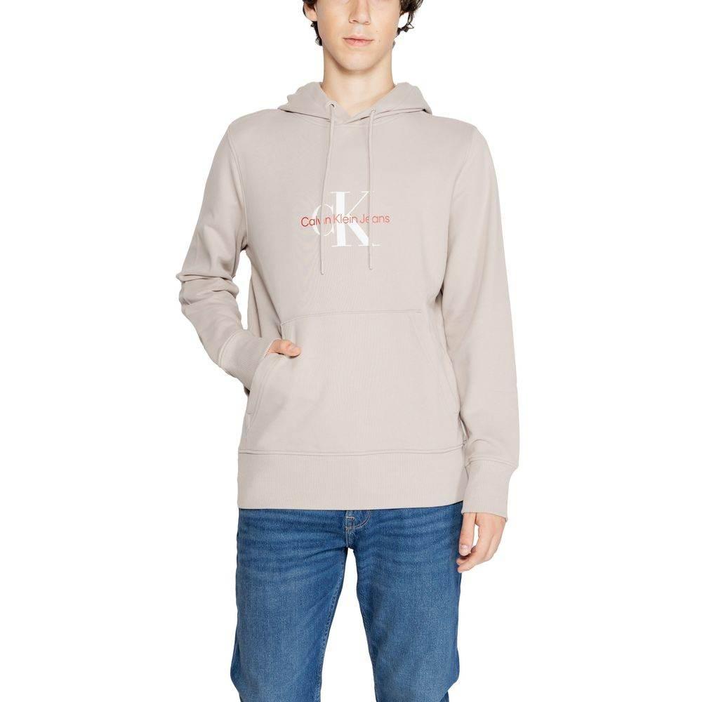 Calvin Klein Jeans Beige Recycled Cotton Hoody - Hilstor