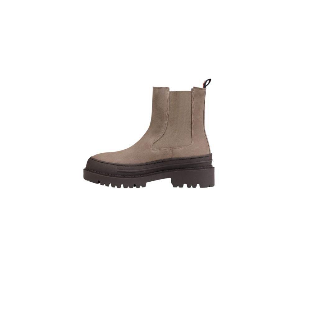 Tommy Hilfiger Gray Suede Leather Boot - Hilstor