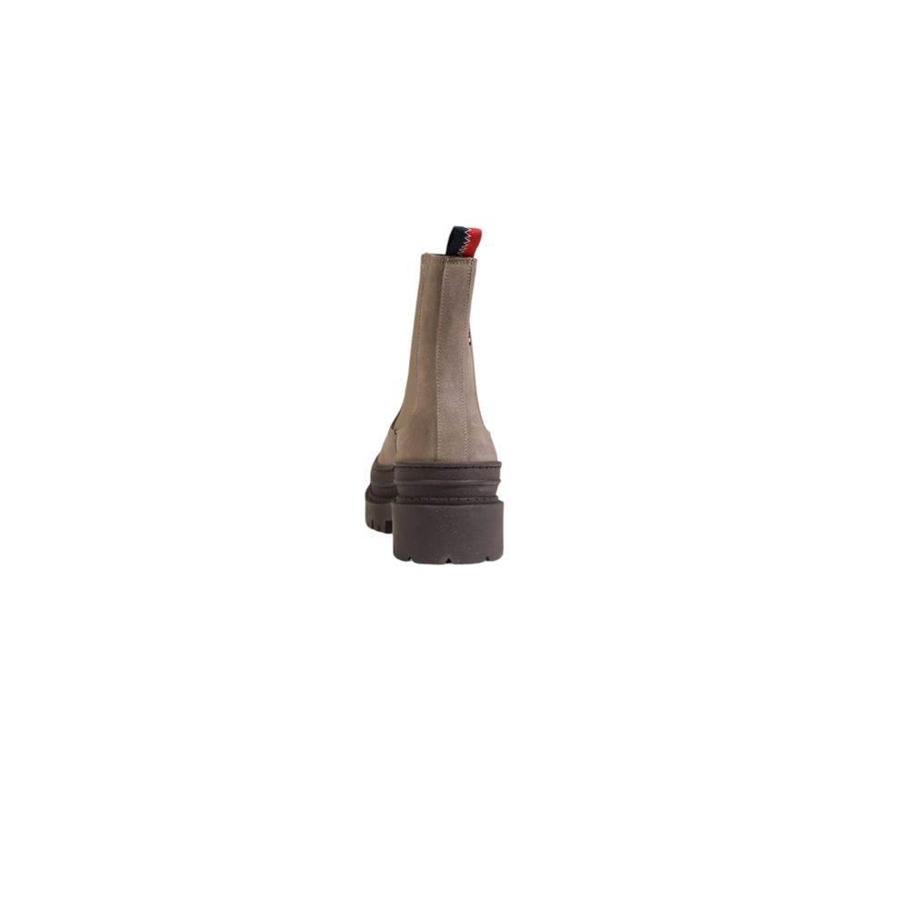 Tommy Hilfiger Gray Suede Leather Boot - Hilstor
