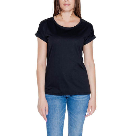 Vila Clothes Black Cotton T-Shirt - Hilstor